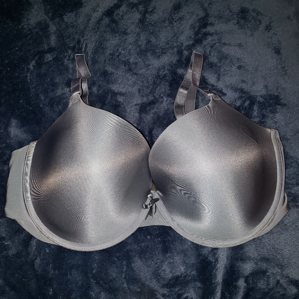Victoria's Secret blue grey satin bra 38DD